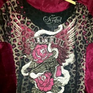 cheetah spotted pink sinful t-shirt
